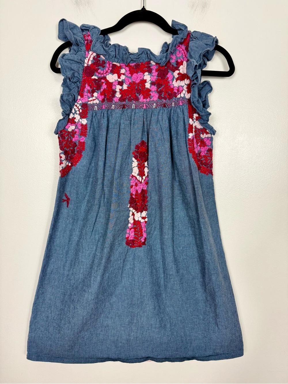Mi Golondrina Olivia Embroidered Short Dress Size Extra Small